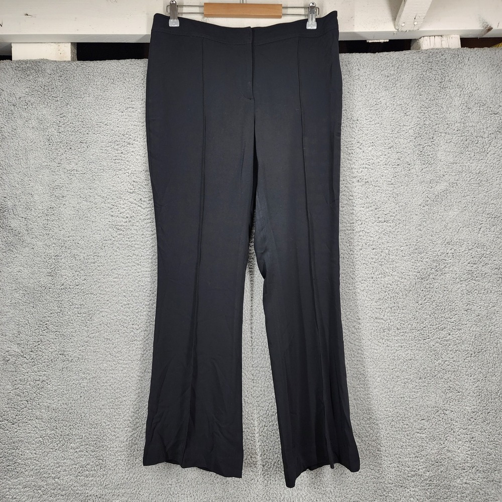 Burberry London Womens Black Pintuck Flare‎ Leg Dress Pants Trousers Size 10